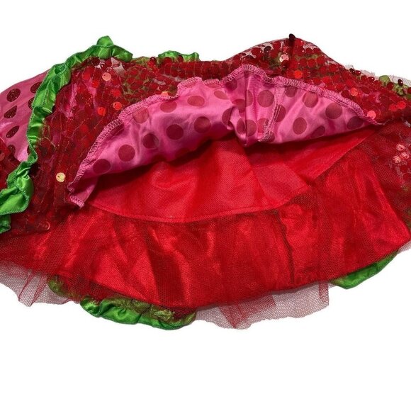 STRAWBERRY SHORTCAKE  Sequin Polka Dot Tutu Girls CS (4-6) Pink Multi  Dance NWT - Picture 5 of 14
